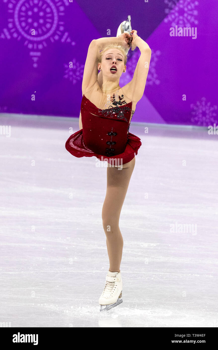 Bradie Tennell (USA) competing in the Figure Skating Ladies' Short at