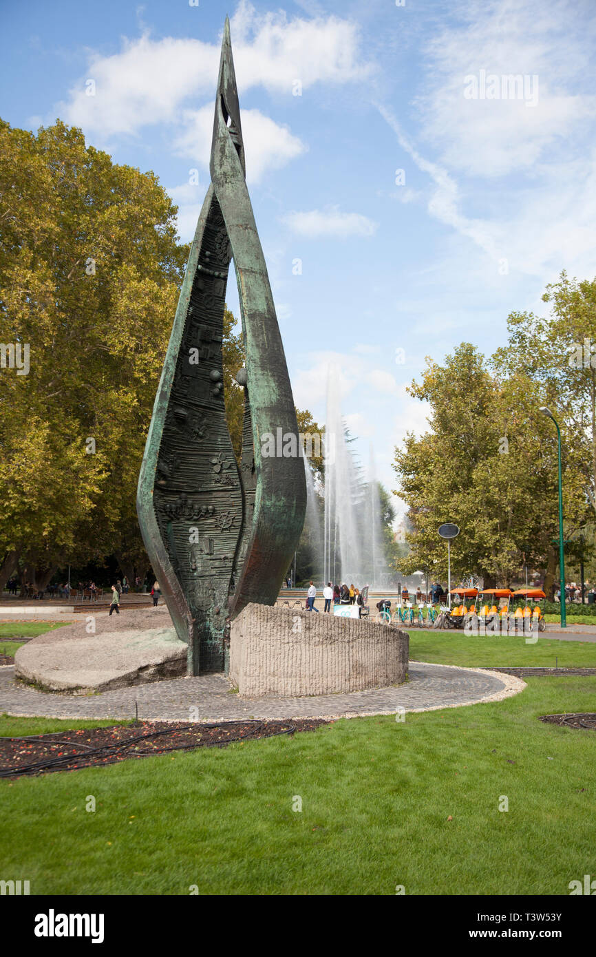 BUDAPEST, HUNGARY - SEPTEMBER 22, 2017: The Centennial Monument created in 1972 and erected the following year to commemorate the 100-year-anniversary Stock Photo