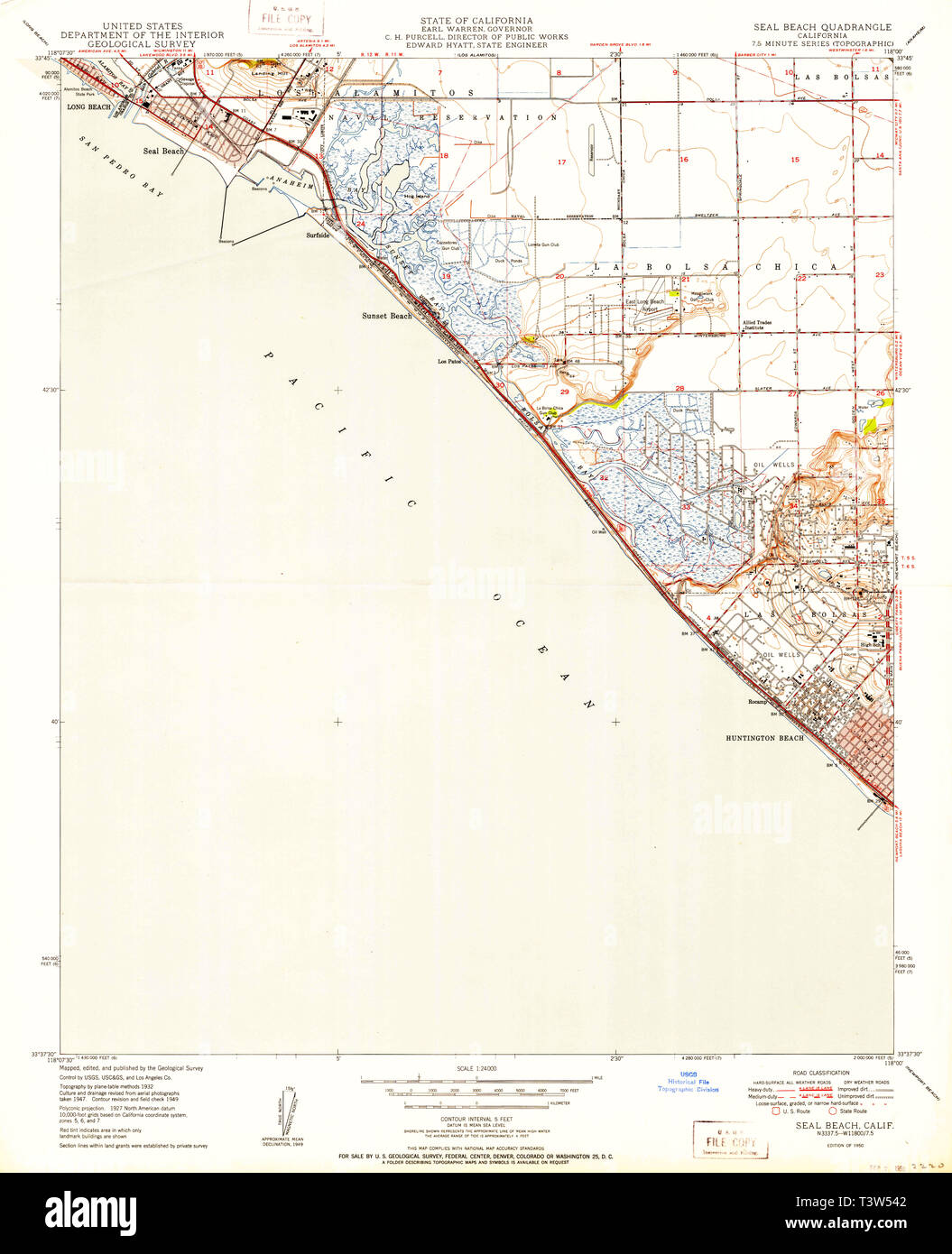 Usgs Topo Map California Ca Seal Beach 300379 1950 24000