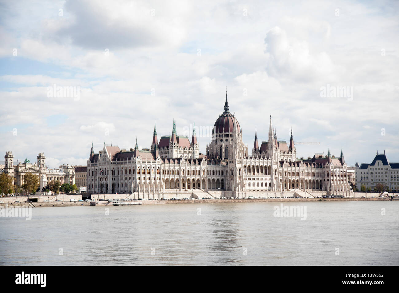 BUDAPEST, HUNGARY - SEPTEMBER 22, 2017: The Hungarian Parliament buidings as viewed from the Buda side of the Danube River. Stock Photo