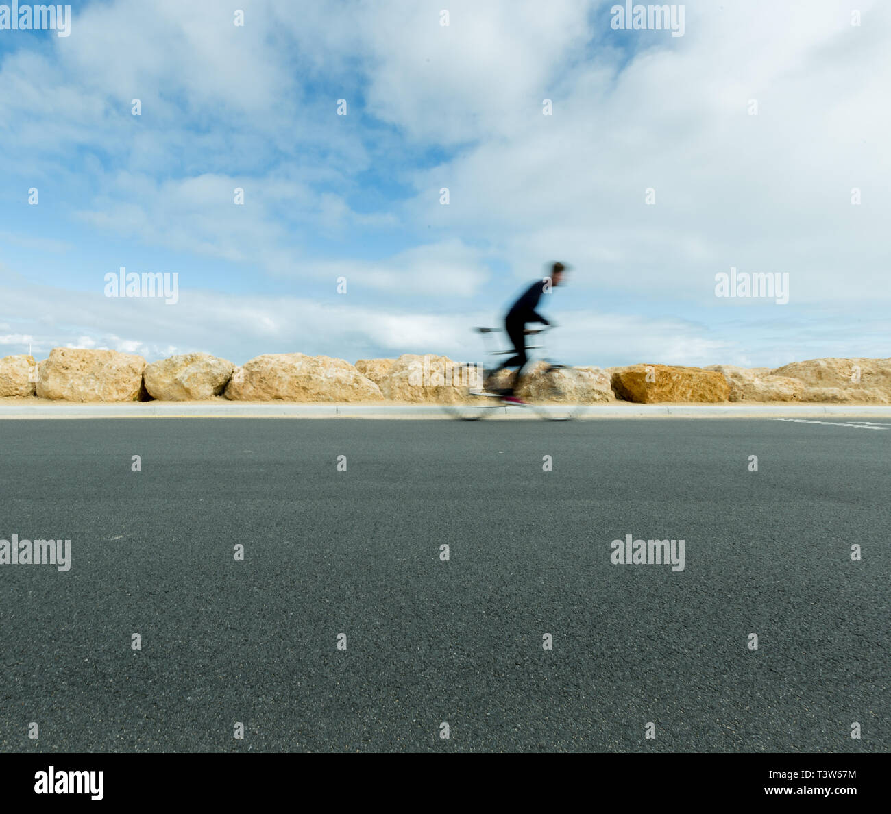 Bicycle riding motion blur Stock Photo