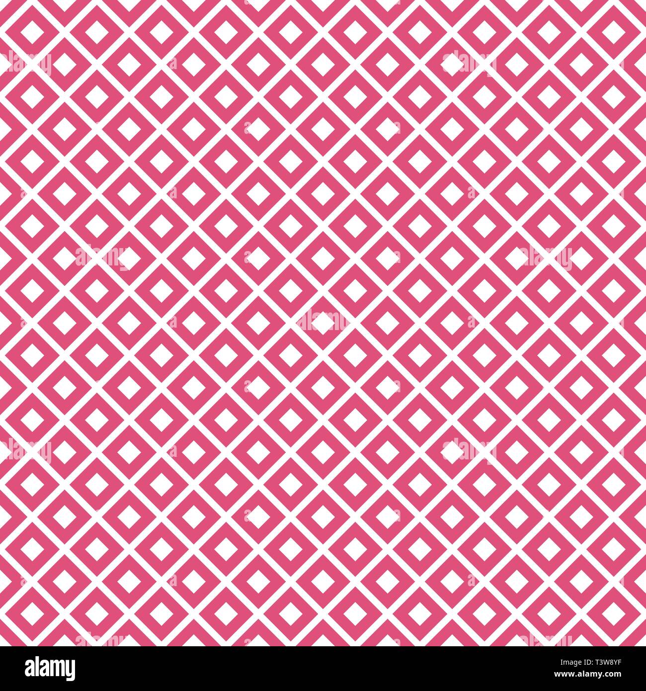 Pink Rhombus Geometric Seamless Vector Pattern with White Shapes for ...