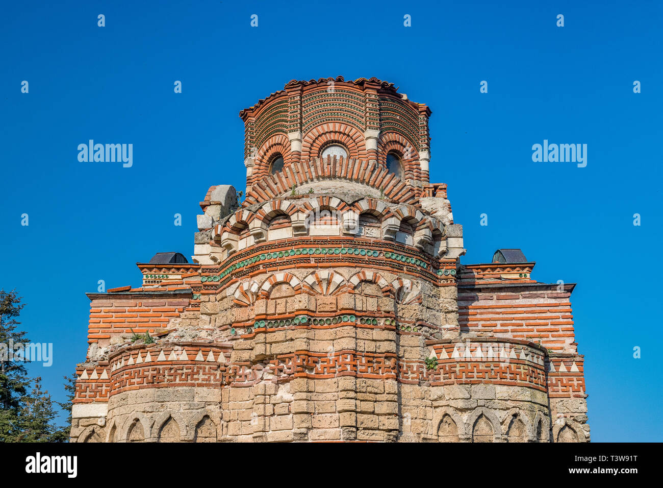 Church of Christ Pantocrator in Nessebar ancient city. Nesebar, Nesebr is a UNESCO World Heritage Site. An ancient Byzantine architecture church in Ne Stock Photo
