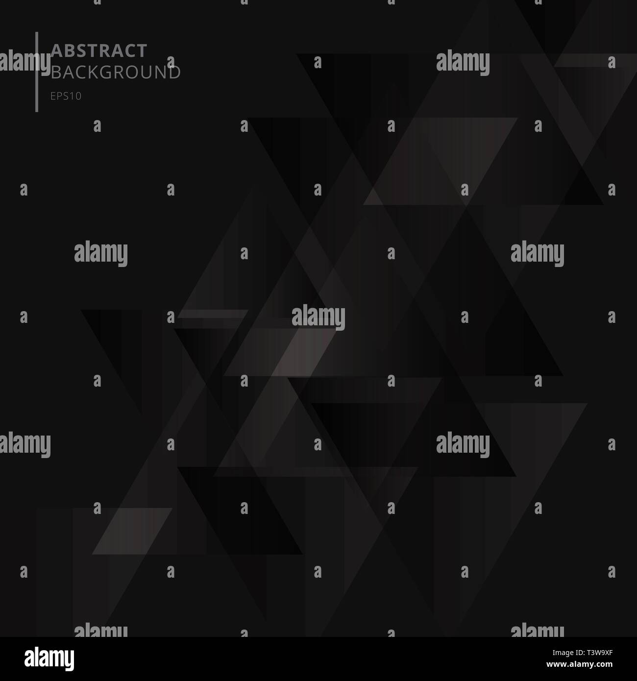 Abstract technology black geometric triangles shape overlapping background. Vector illustration Stock Vector