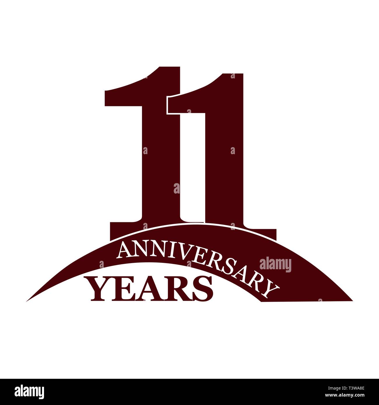 11 years anniversary, flat simple design, logo Stock Vector Image & Art