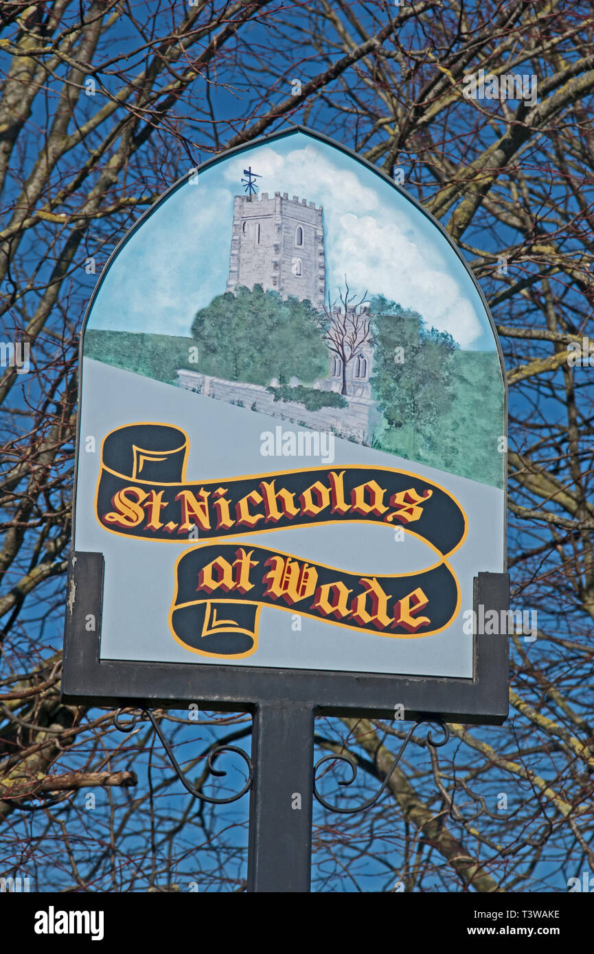 St Nicholas At Wade Village Sihgn Stock Photo Alamy
