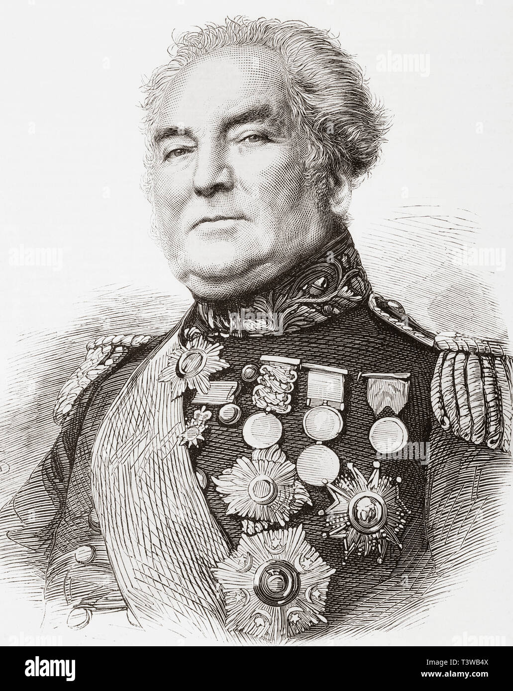 General Sir George Brown, 1790 - 1865.  British army officer.  From The Illustrated London News, published 1865. Stock Photo