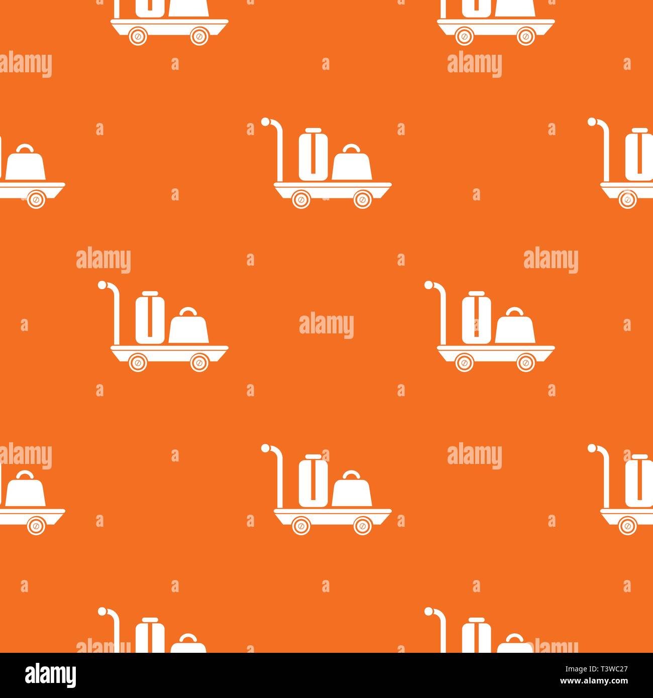 Luggage trolley pattern vector orange Stock Vector
