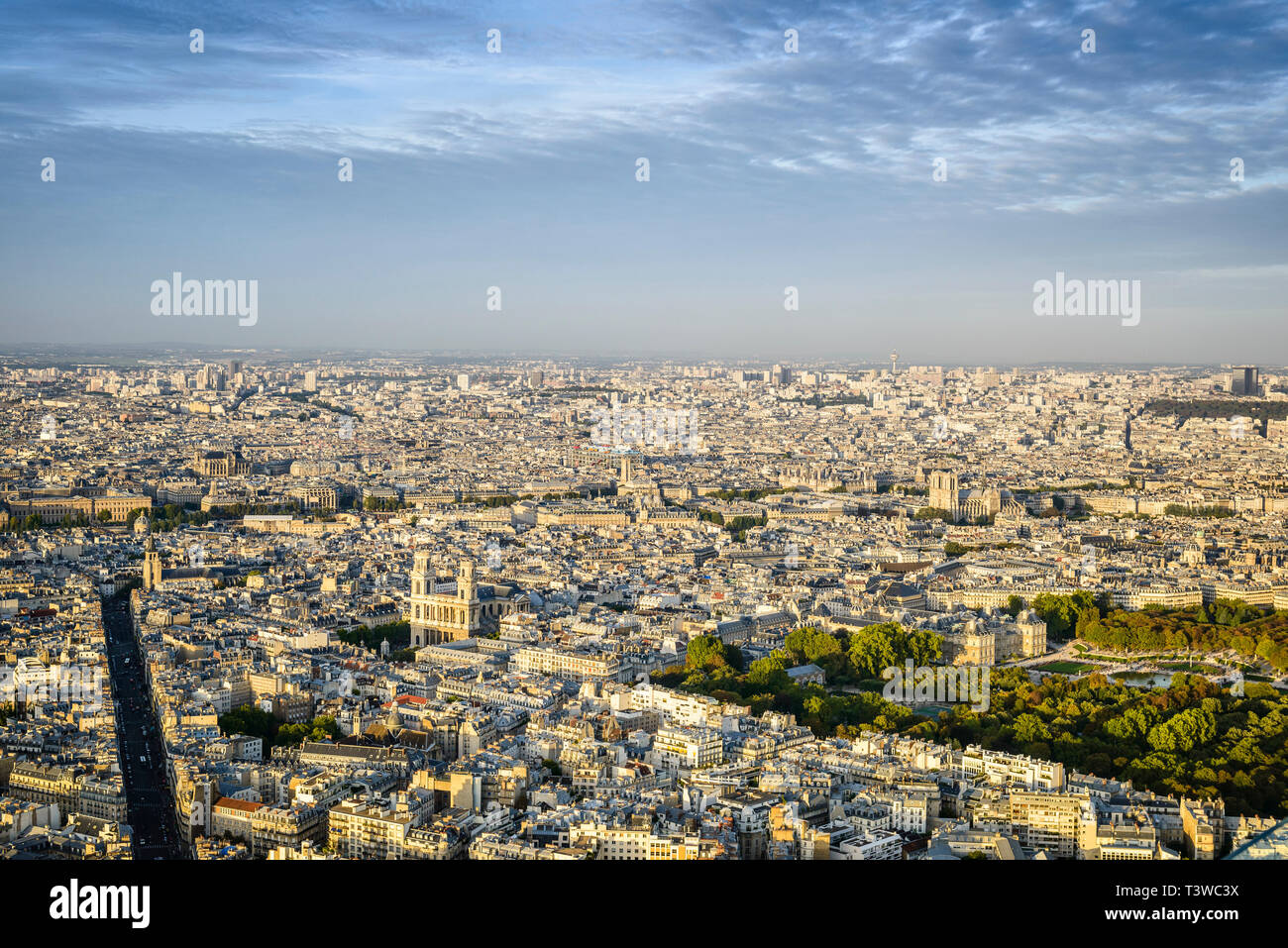 Aerial view of Paris cityscape, Paris, Ile de France, France Stock Photo