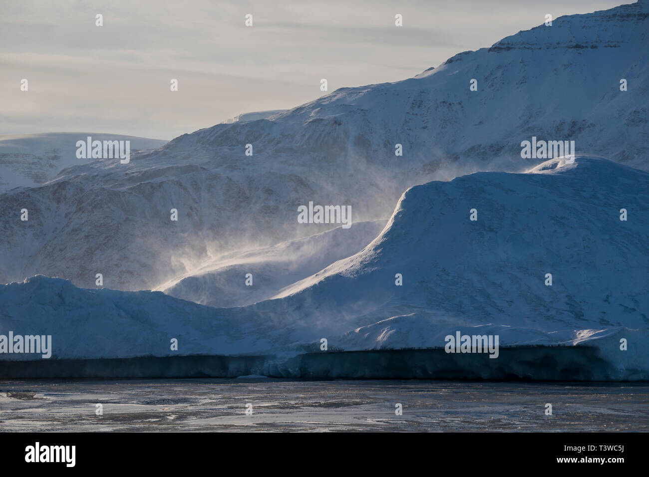 Icebergs, Scoresbysund, Greenland Stock Photo
