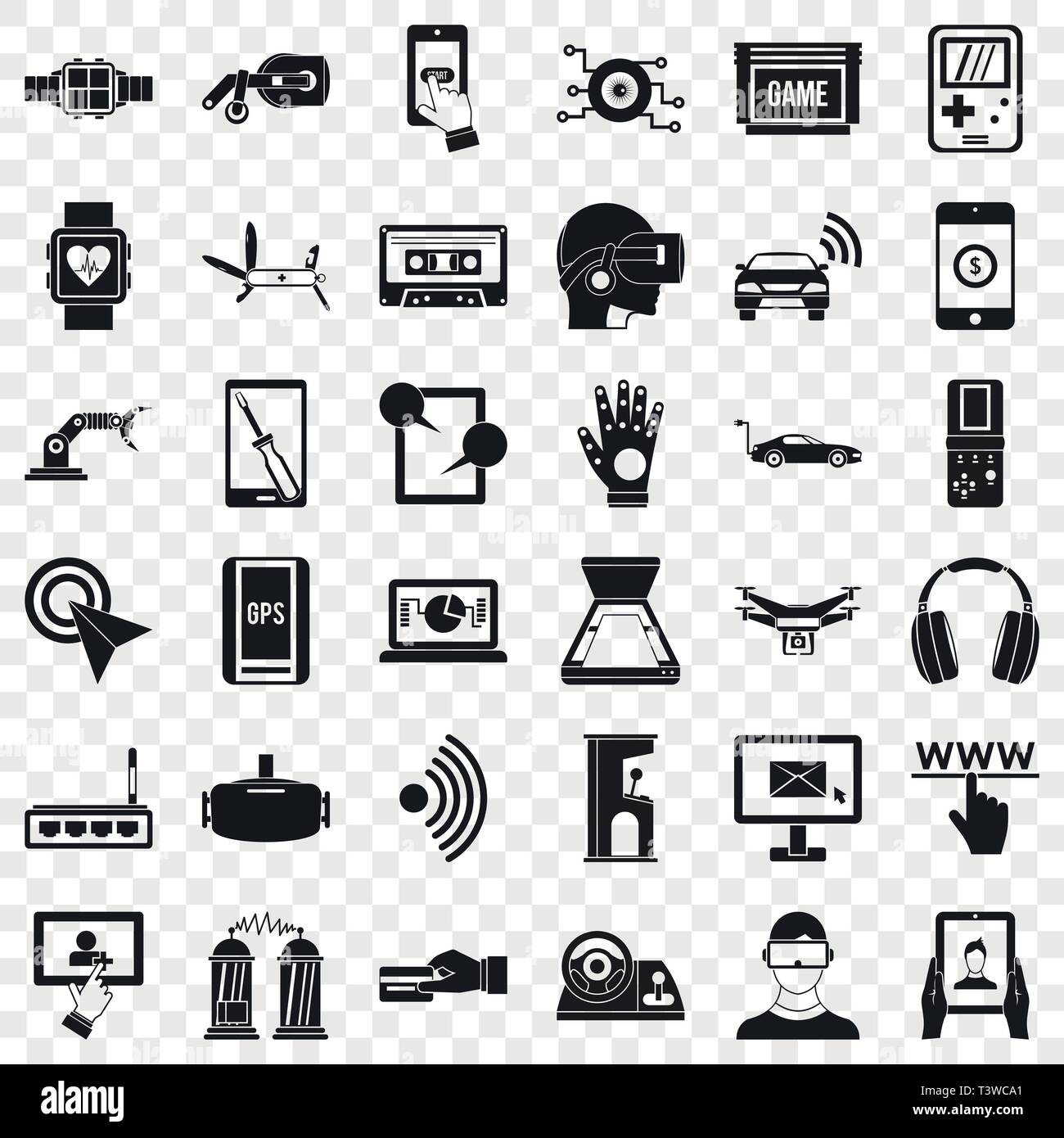 Game adjustment icons set, simple style Stock Vector Image & Art - Alamy