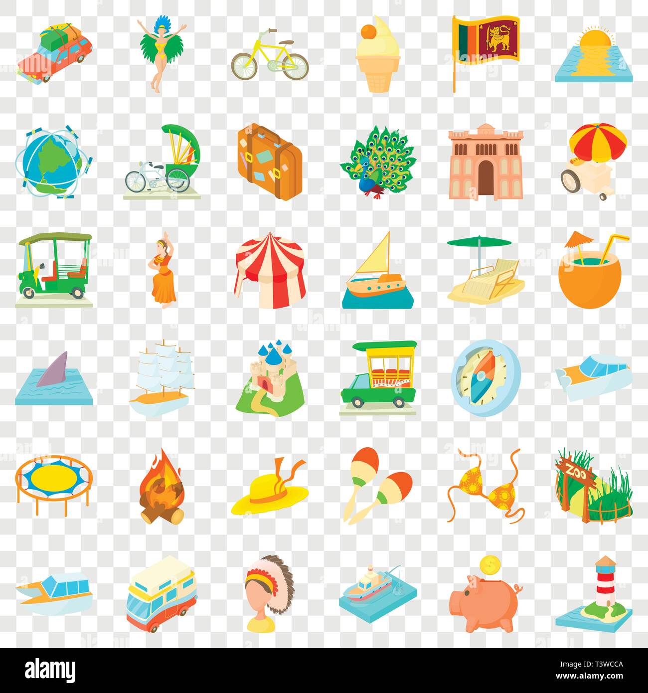 Adventure travel icons set, cartoon style Stock Vector Image & Art - Alamy
