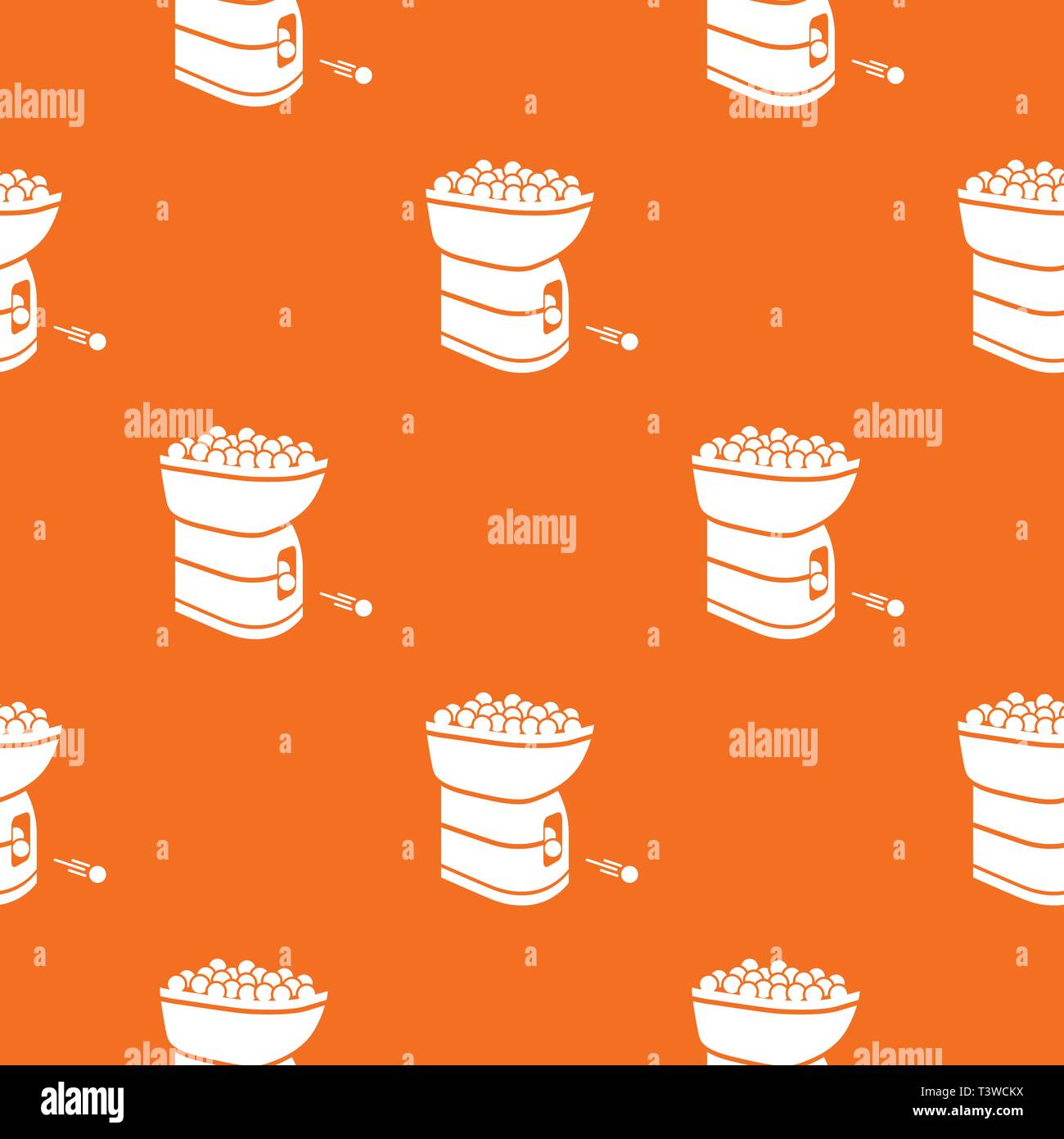 Tennis ball machine pattern vector orange Stock Vector