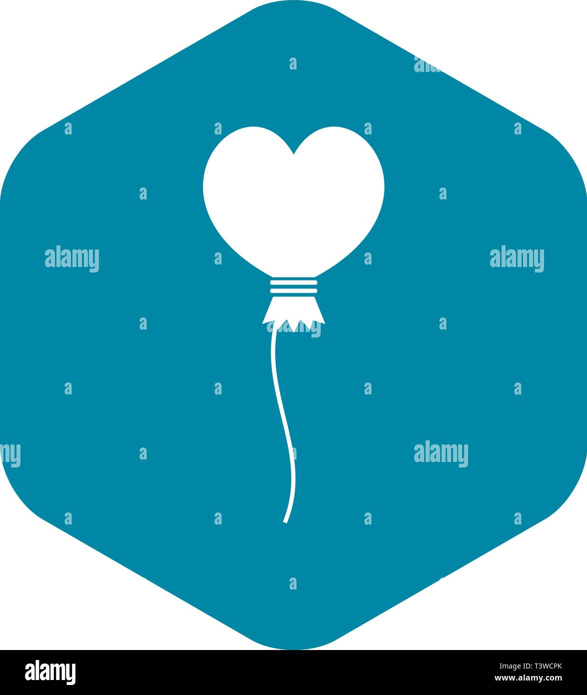 Balloon in the shape of heart icon, simple style Stock Vector Image ...