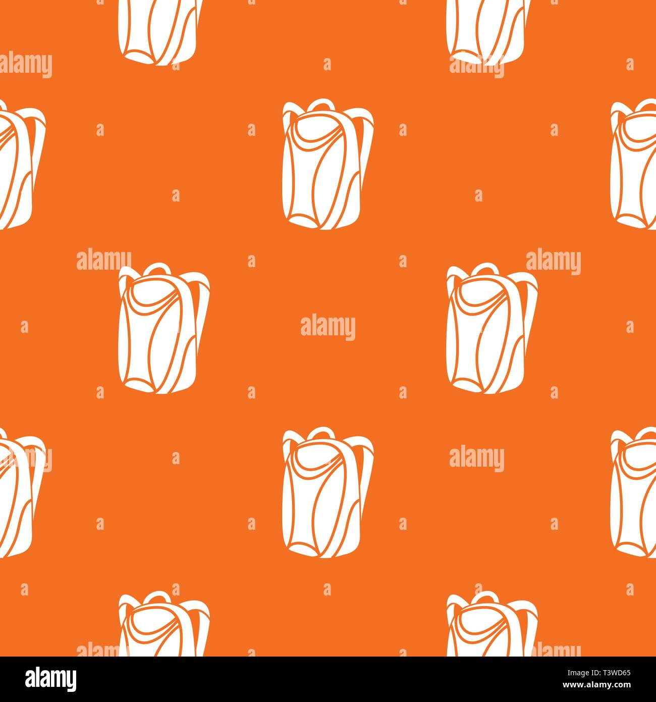 Backpack pattern vector orange Stock Vector
