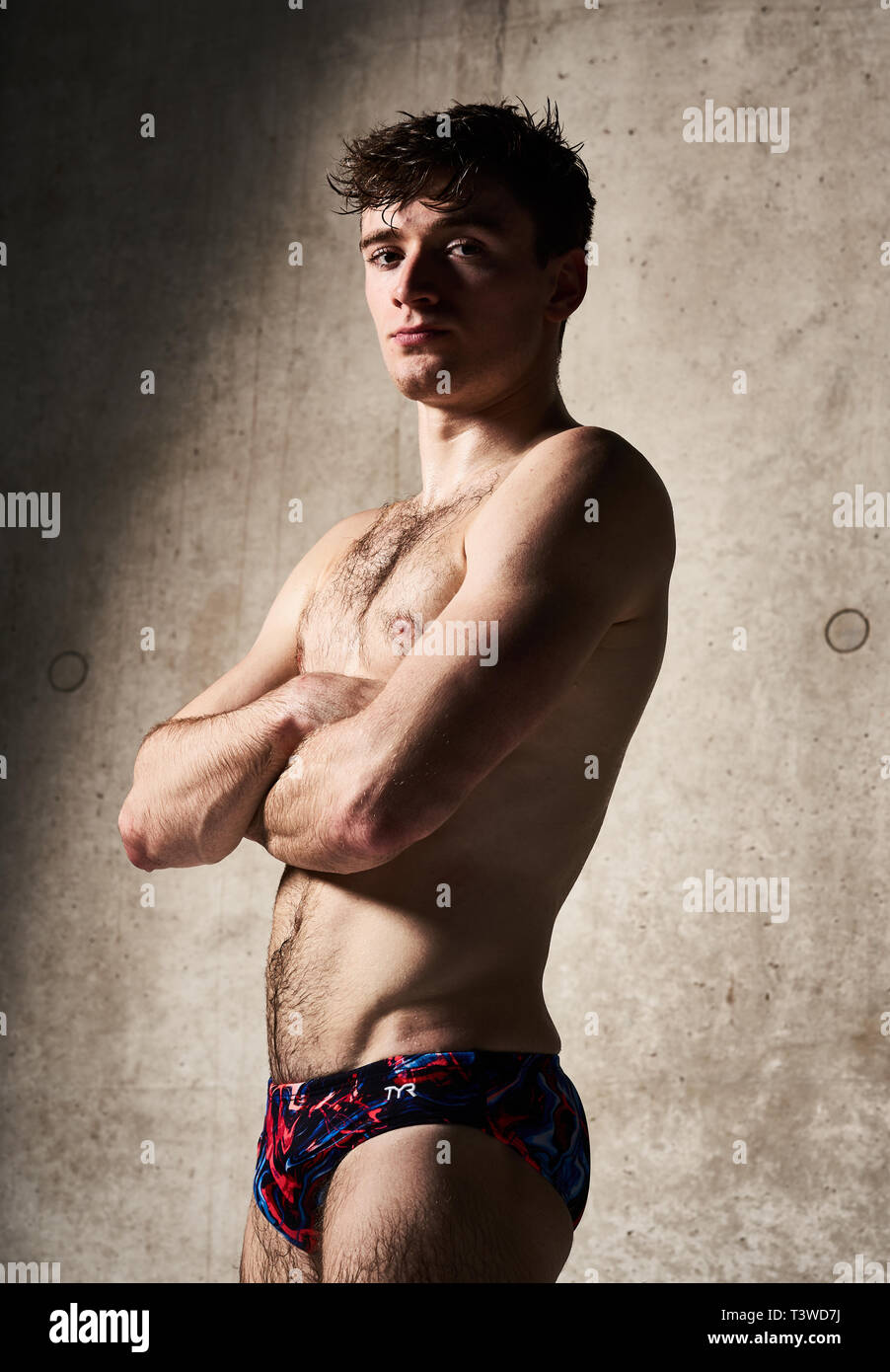 Matty Lee Poses For A Photo At The Aquatics Centre At The Queen Elizabeth Olympic Park London Stock Photo Alamy