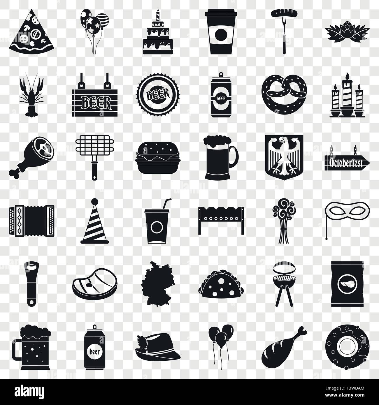 Oktoberfest party icons set, simple style Stock Vector Image & Art - Alamy