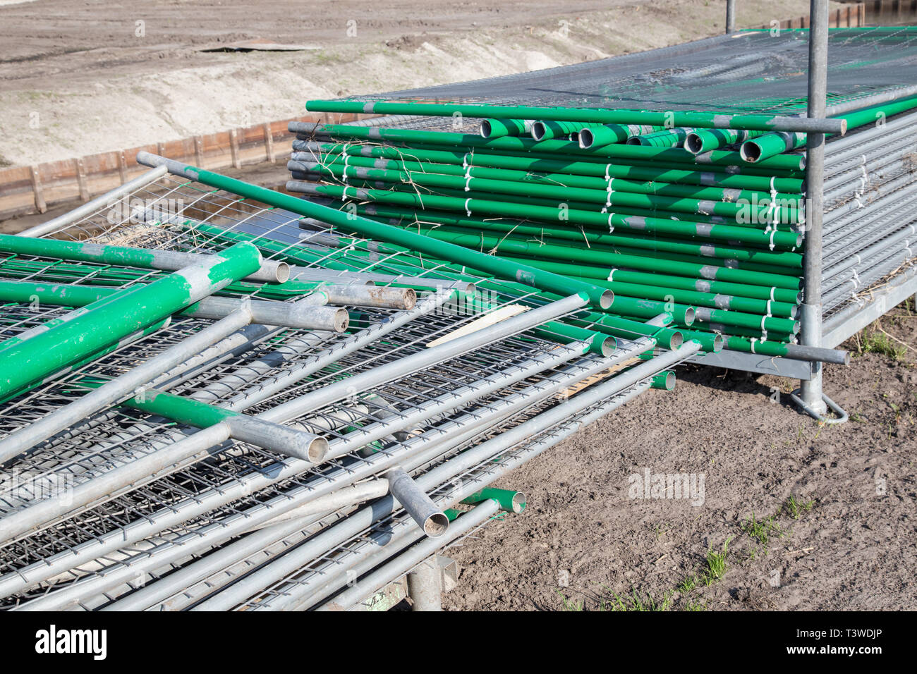 Steel safety barriers. Such protective fences are used to ensure safety in various places and