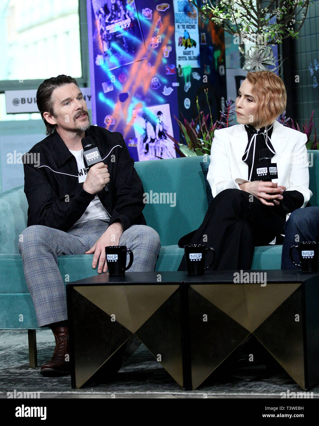 New York, USA. 11 Apr, 2019. Ethan Hawke, Noomi Rapace at BUILD Series