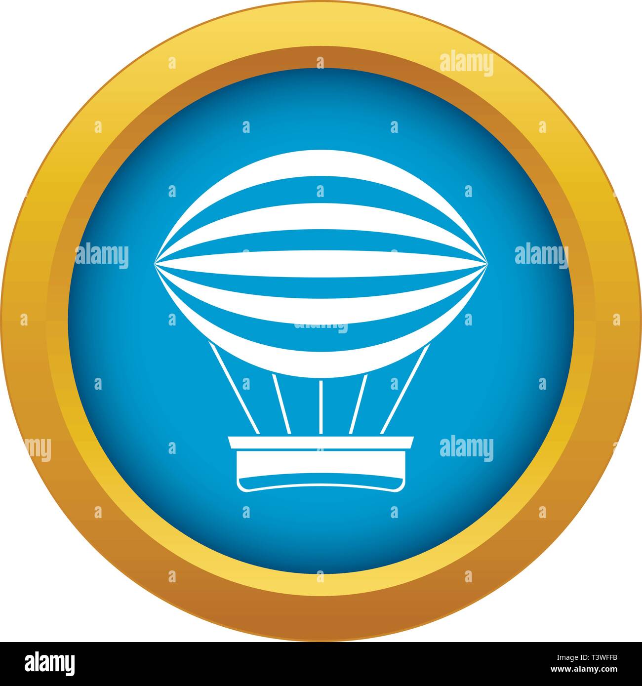 Striped retro hot air balloon icon blue vector isolated Stock Vector ...