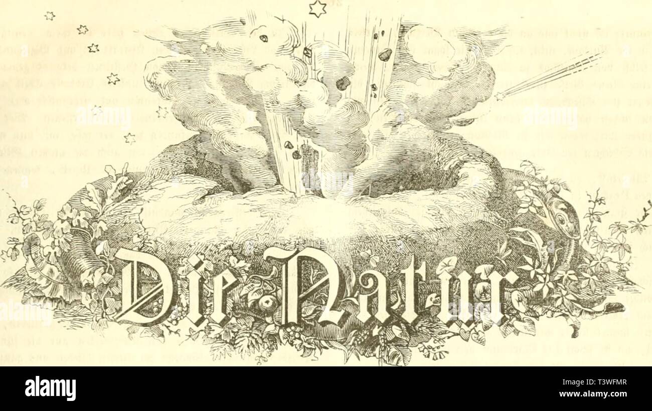 Archive image from page 34 of Die Natur (1852). Die Natur  dienatur16uleo Year: 1852  eitnnj jur Herbreitung natanDirrenrd)ttftlicl)er ficnntniß tinl) llatnranfcliaunng für fffcr aller $Mt. V c V a u f l e fl c 1' c n tcn Dr. tto Ule unb Dr. Äarl iJlöUer »on Me.  4-, [Sedjiefenter Sabrflang] Qallt, . (ftwctfife'icöer SSetlag. 23. Sttttimr 1867. cognoftifdjc 33rtcfc. l'on . u. piitmav. (£o fchrocr f6 luni anfangt aud) roertcn mag, roir mü)7cn uns an bcu fbiinfon geivöljnen, bap wir Ijier auf bem Soben eineß eciniUiqfn SKfeieS ftcl)en, in alö cincg bet roidjtigfien Svefultato unferer gorfd)un9  Stock Photo