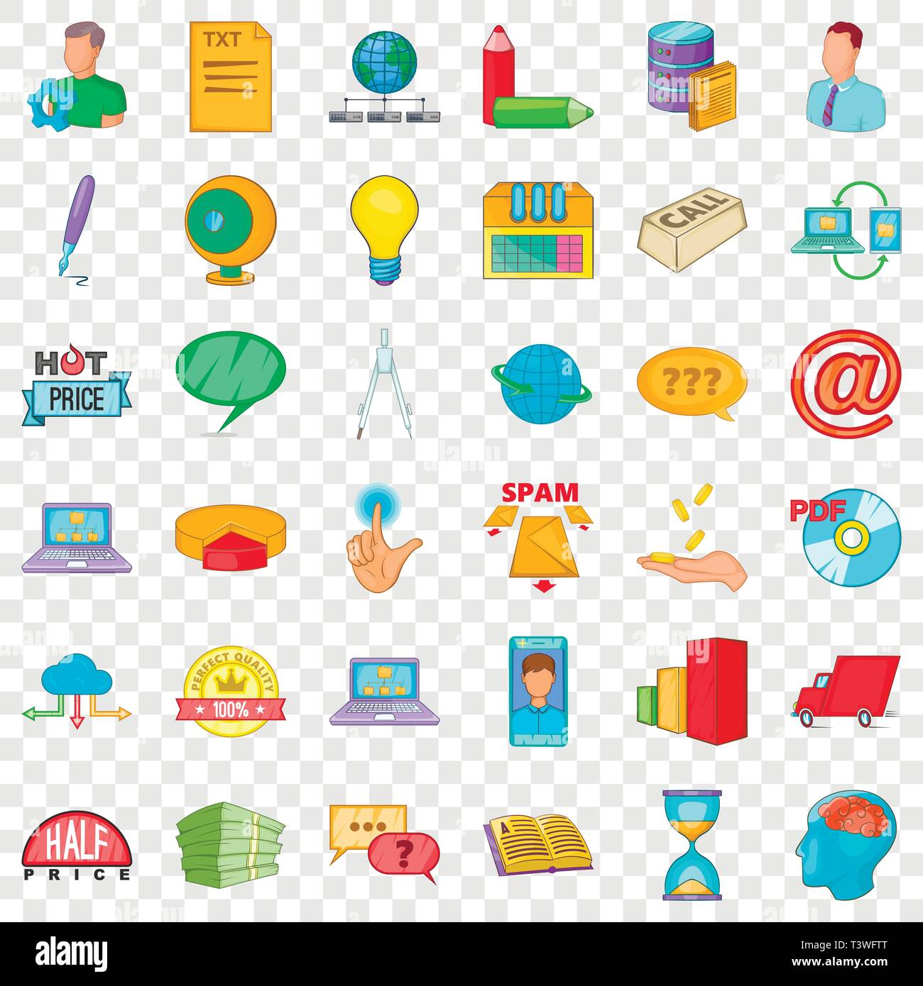 Digital marketing icons set, cartoon style Stock Vector Image & Art - Alamy