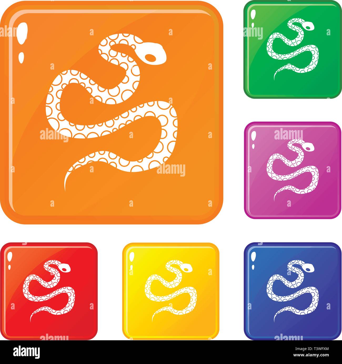 Python snake icons set vector color Stock Vector Image & Art - Alamy