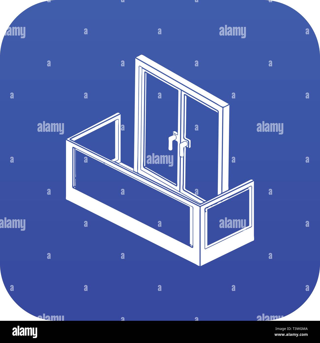 Glass balcony icon blue vector Stock Vector Image & Art - Alamy