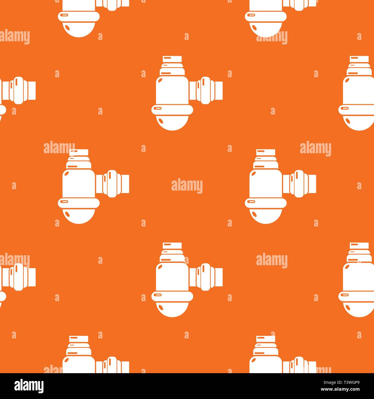 Sewage siphon pattern vector orange Stock Vector