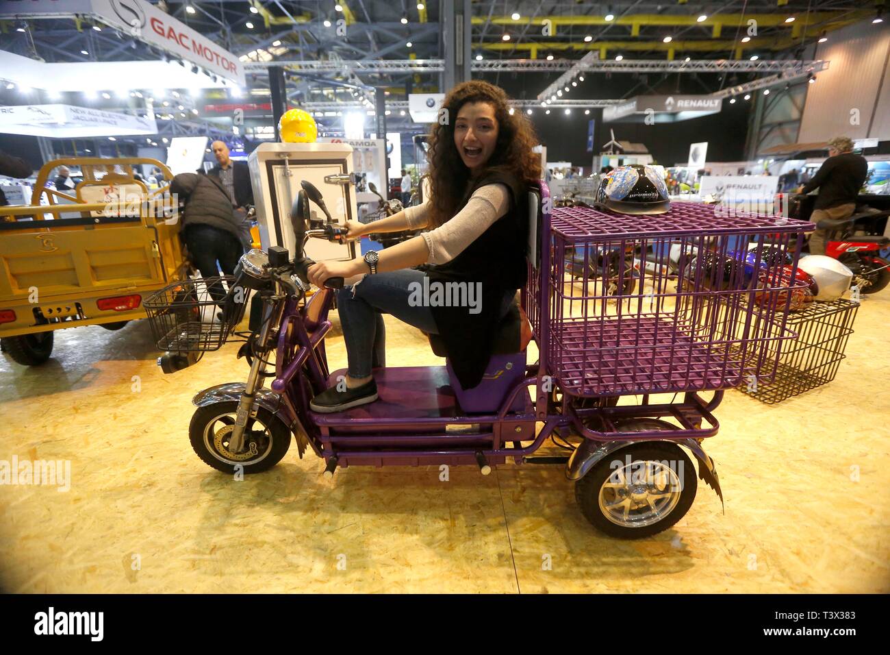 Beirut, Lebanon. 11th Apr, 2019. A woman poses for photo with a