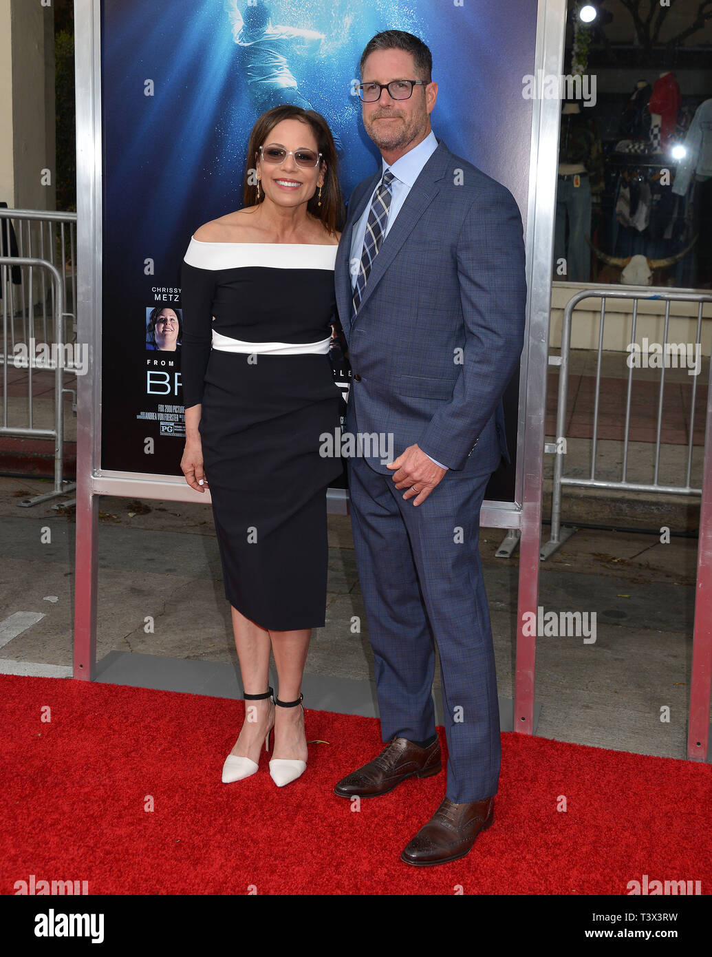 Los Angeles, USA. 11th Apr, 2019. Roxann Dawson - director and husband attend the premiere of 20th Century Fox's 'Breakthrough' at Westwood Regency Theater on April 11, 2019 in Los Angeles, California. Credit: Tsuni/USA/Alamy Live News Stock Photo