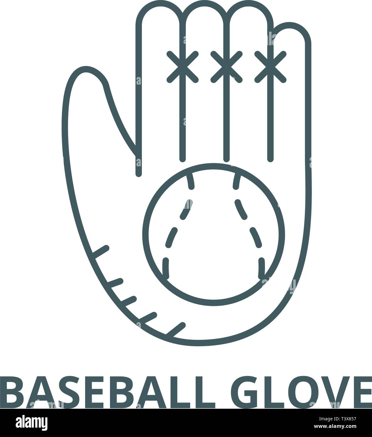 Baseball glove line icon, vector. Baseball glove outline sign, concept