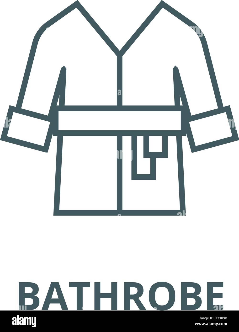 Bathrobe,spa, home line icon, vector. Bathrobe,spa, home outline sign