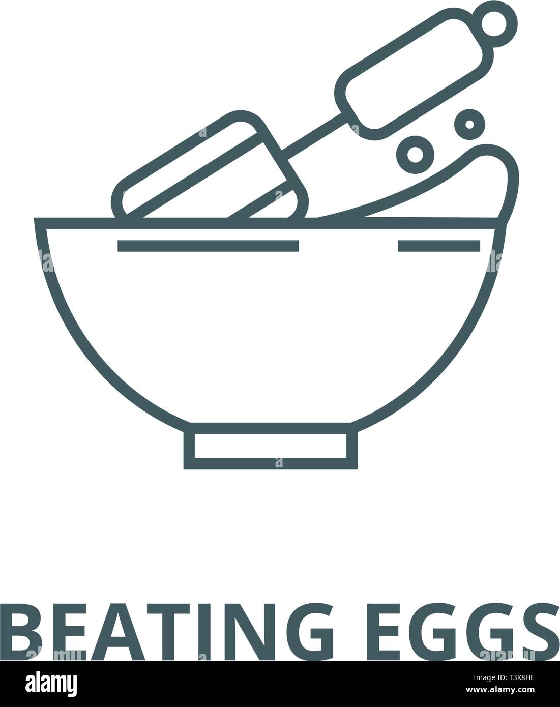 Beating eggs line icon, vector. Beating eggs outline sign, concept ...