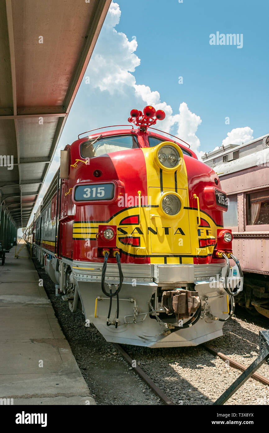 The Santa Fe Super Chief warbonnet vintage train locomotive