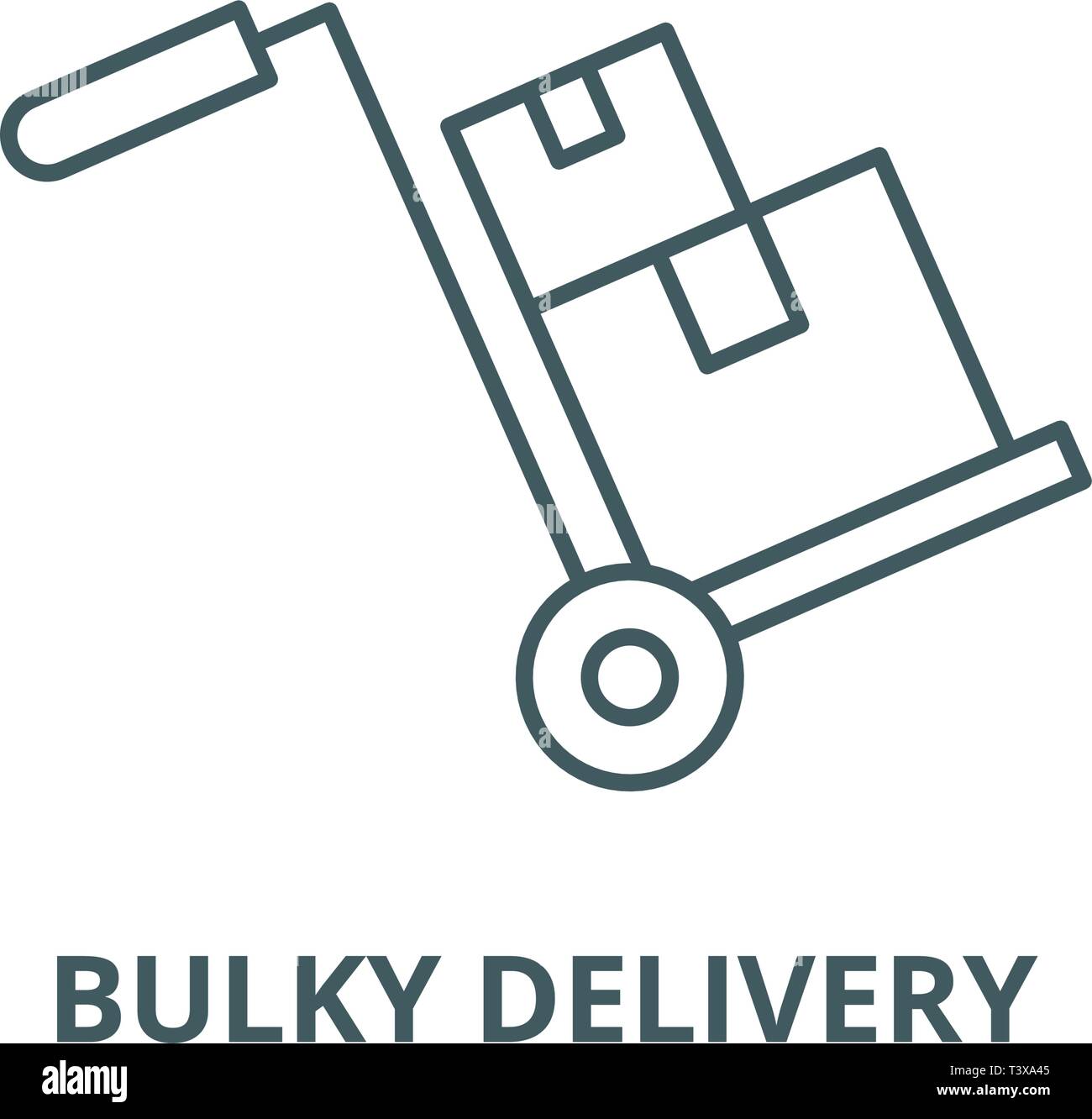 Bulky delivery line icon, vector. Bulky delivery outline sign, concept symbol, flat illustration Stock Vector