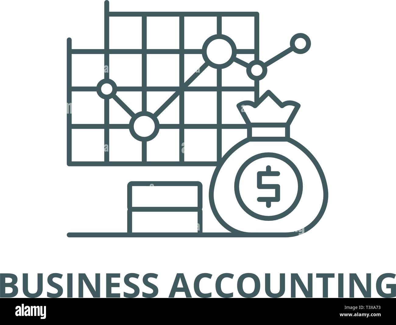 Business accounting line icon, vector. Business accounting outline sign
