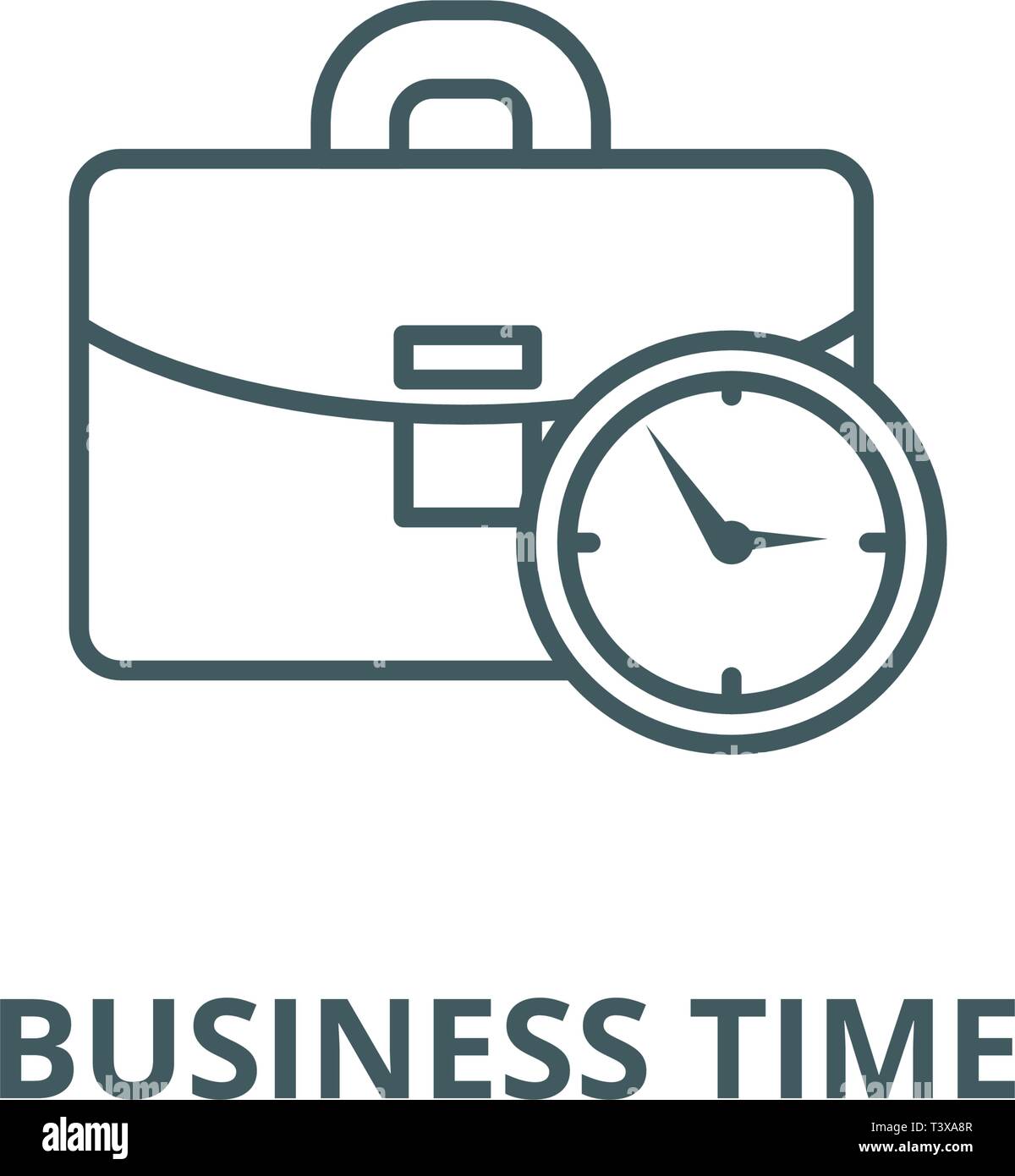 Business case with time line icon, vector. Business case with time ...