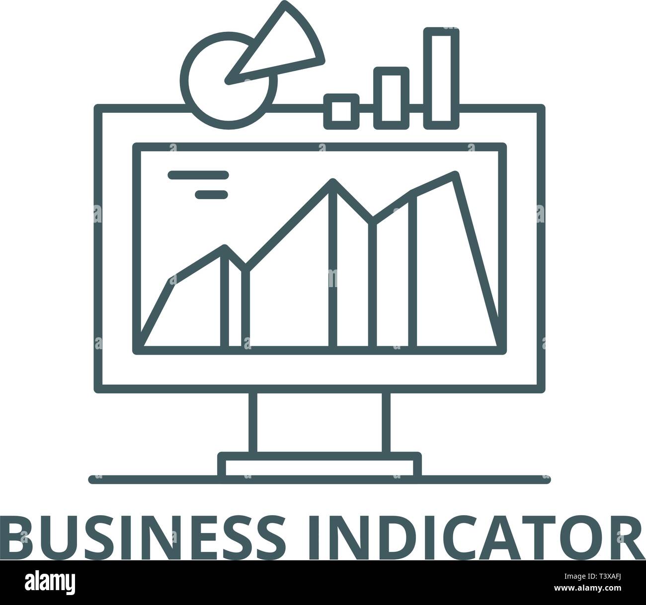 Business indicator system line icon, vector. Business indicator system ...