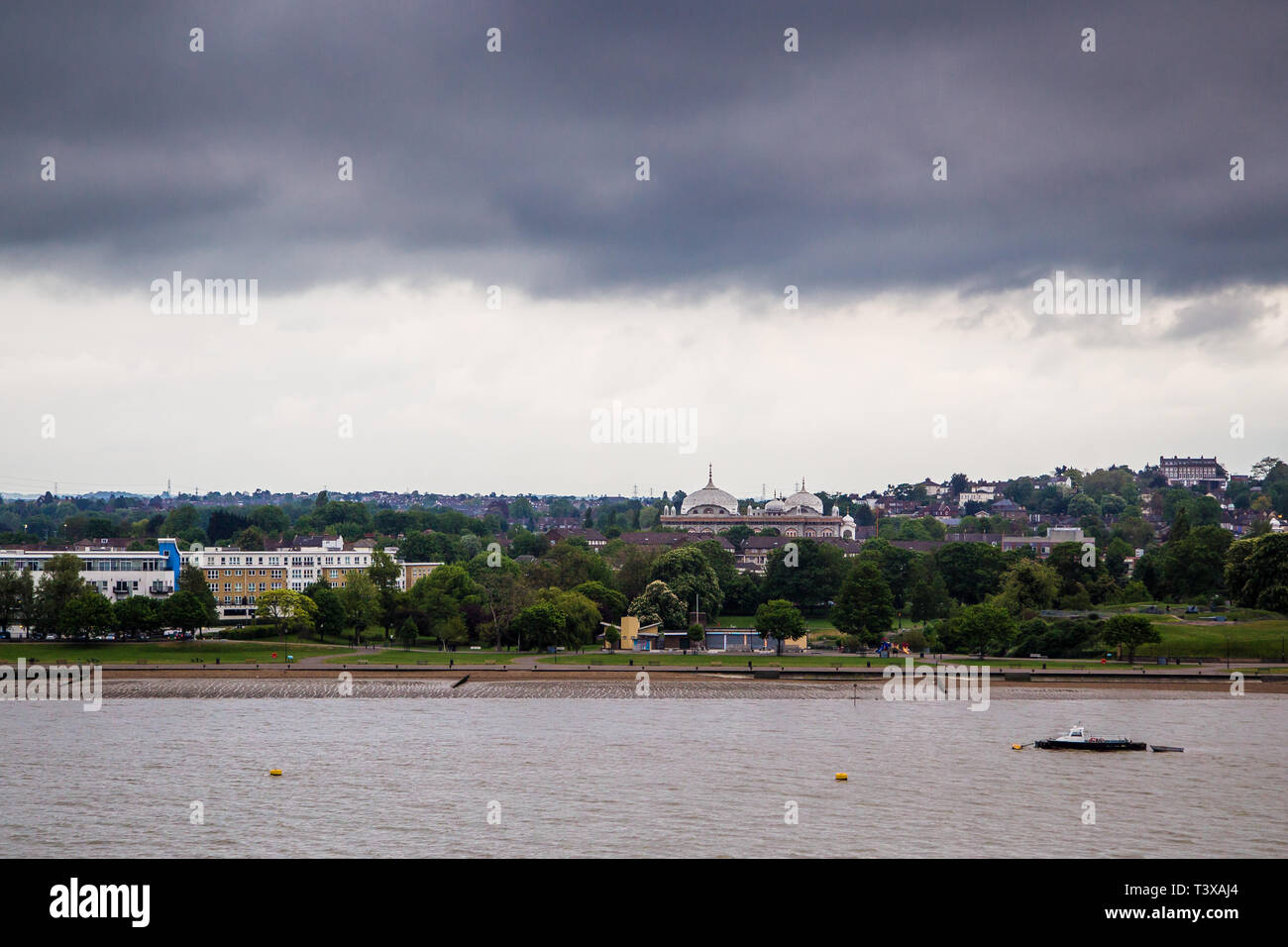 Gravesend, Kent. UK. The river Thames and the town of Gravesend The