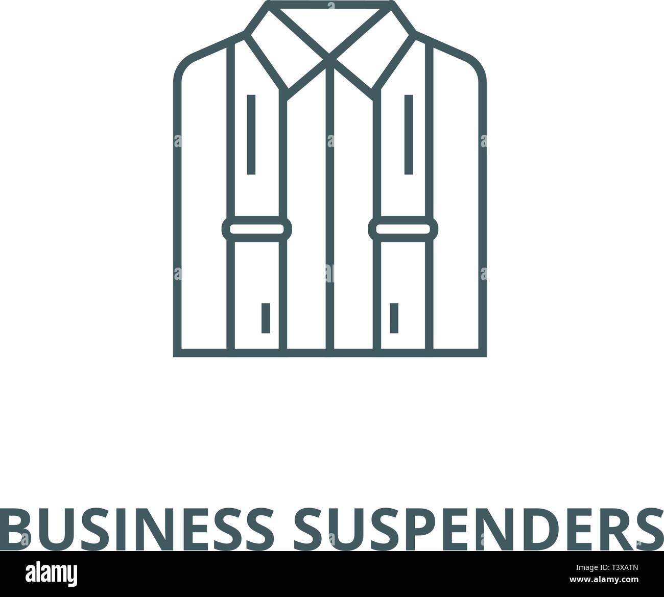 Business suspenders line icon, vector. Business suspenders outline sign, concept symbol, flat illustration Stock Vector