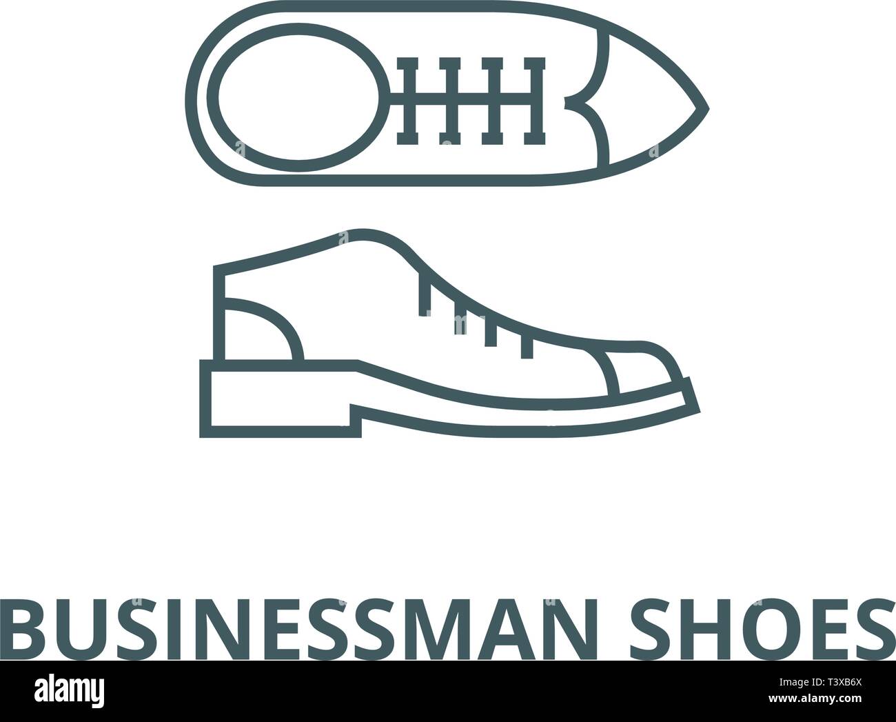 Businessman shoes line icon, vector. Businessman shoes outline sign, concept symbol, flat illustration Stock Vector