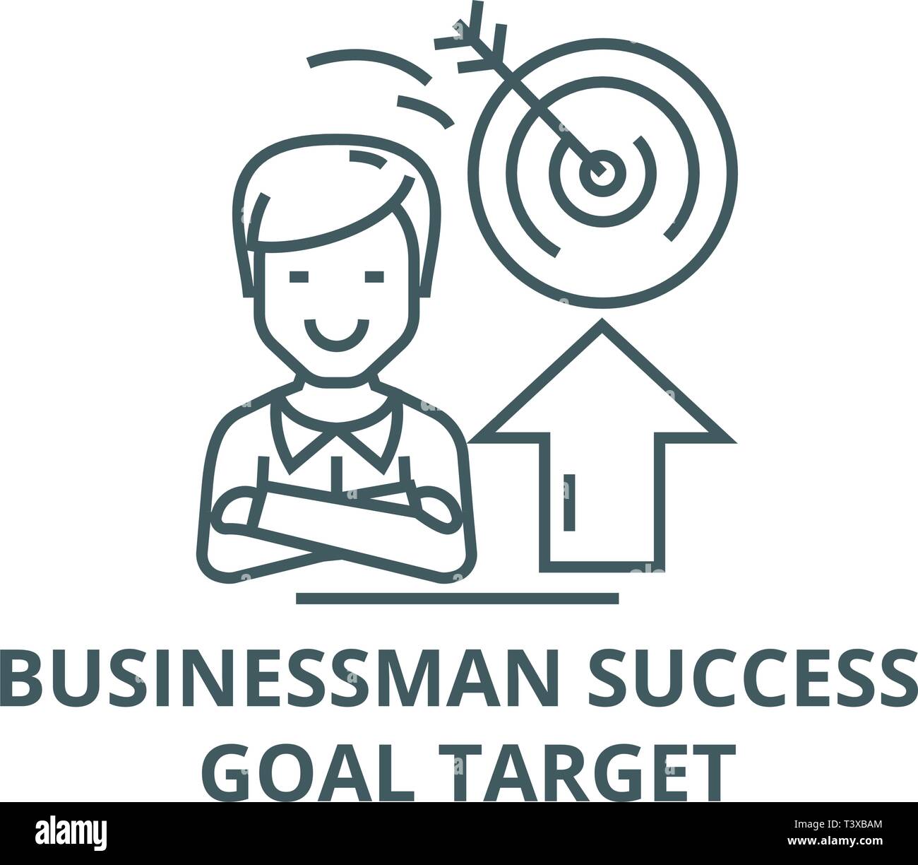 Businessman,success,goal target line icon, vector. Businessman,success ...