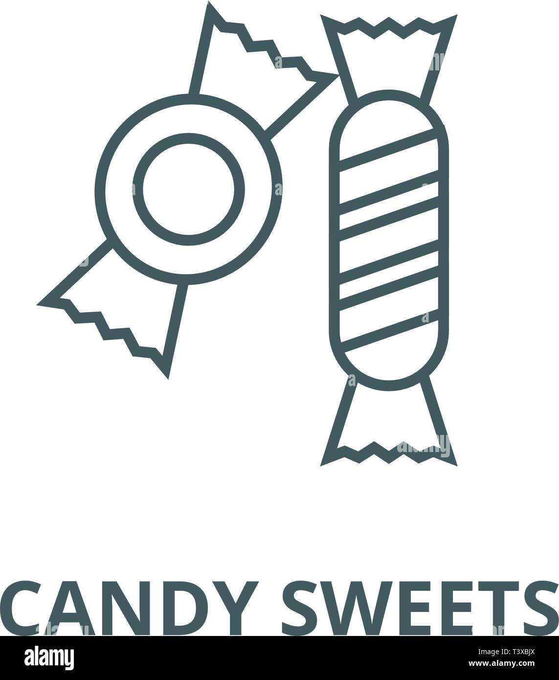 Candy sweets line icon, vector. Candy sweets outline sign, concept ...