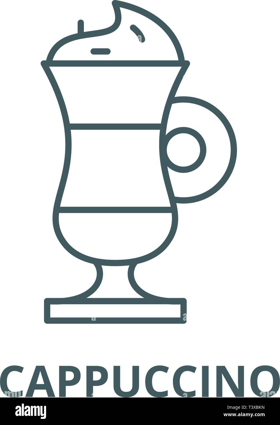 Cappuccino line icon, vector. Cappuccino outline sign, concept symbol ...