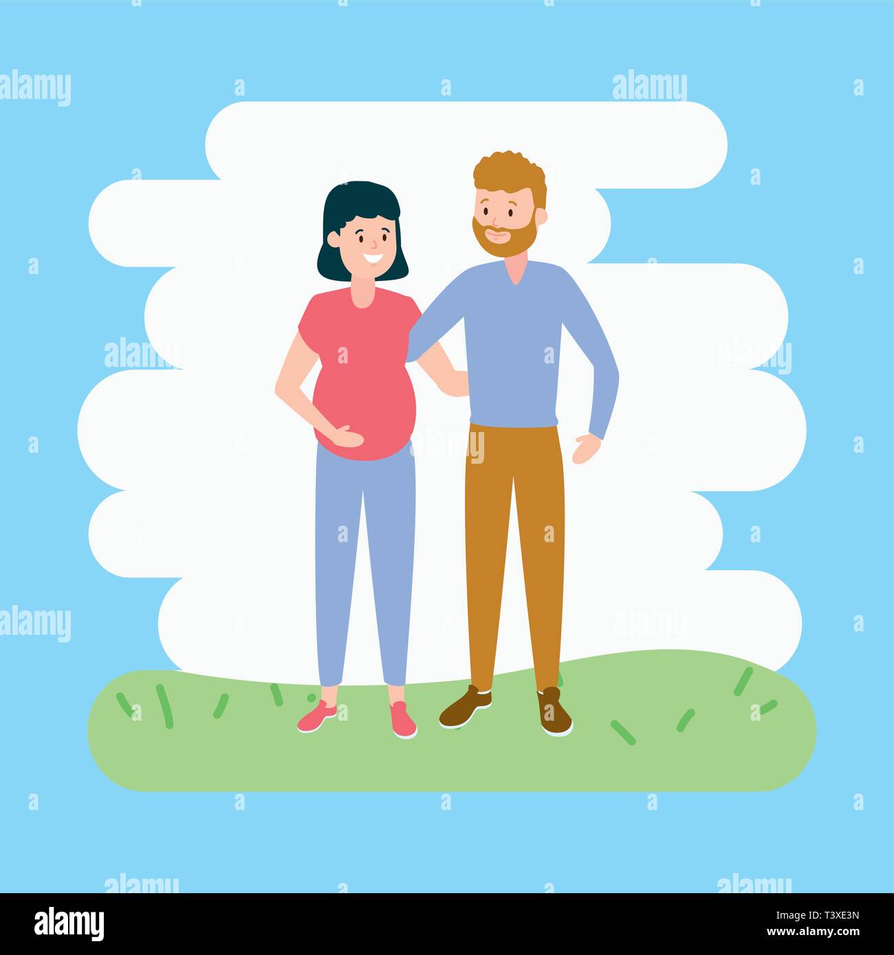 happy pregnant couple Stock Vector Image & Art - Alamy