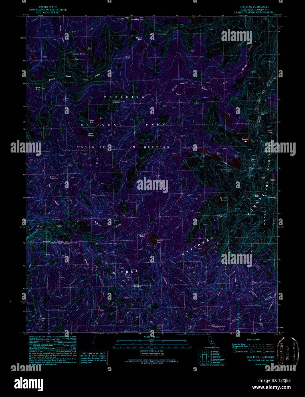 USGS TOPO Map California CA Sing - Usgs Topo Map California Ca Sing Peak 295214 1990 24000 Inverted Restoration T3XJE3 