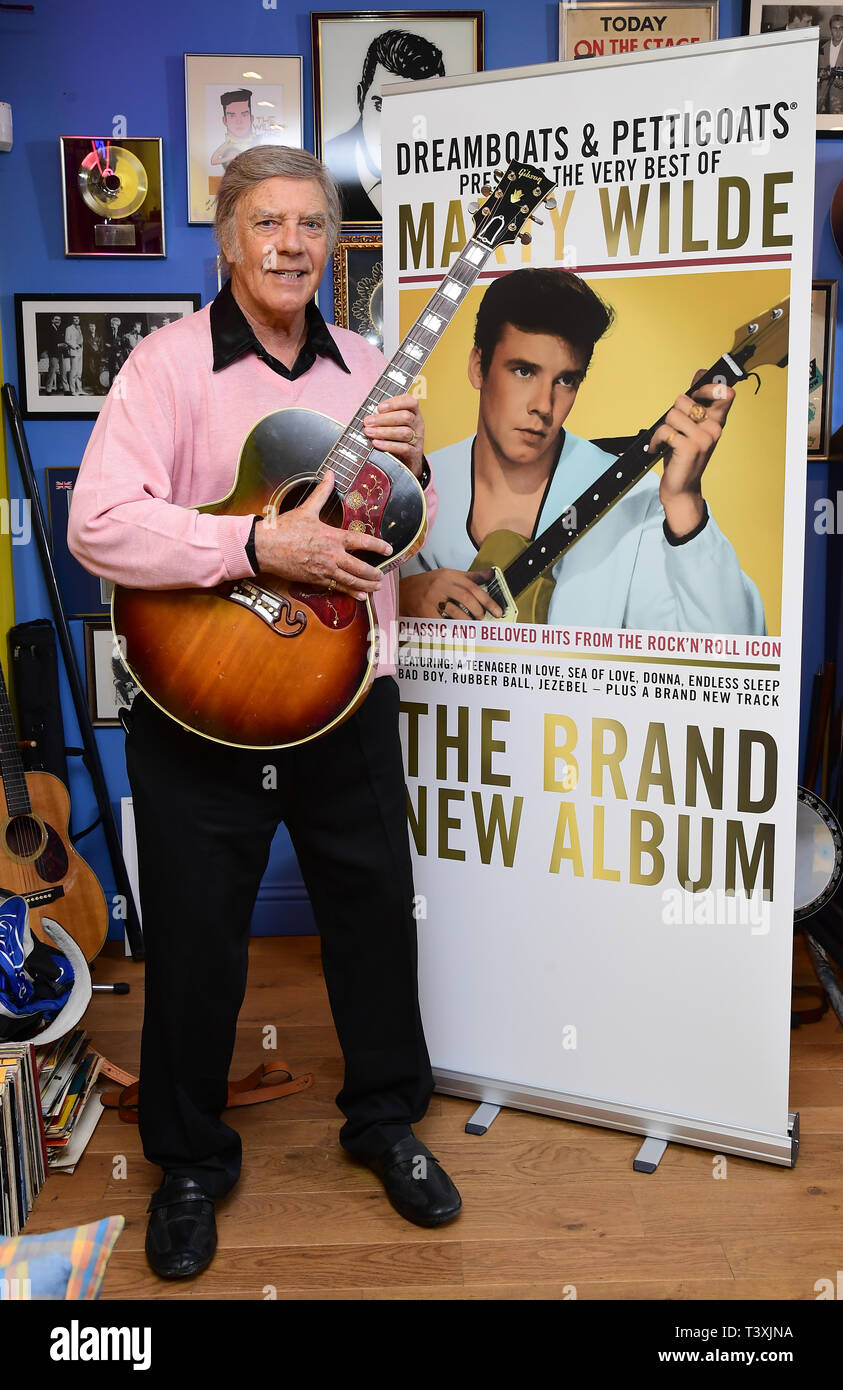 Embargoed to 0001 Friday April 12 Marty Wilde at his home in