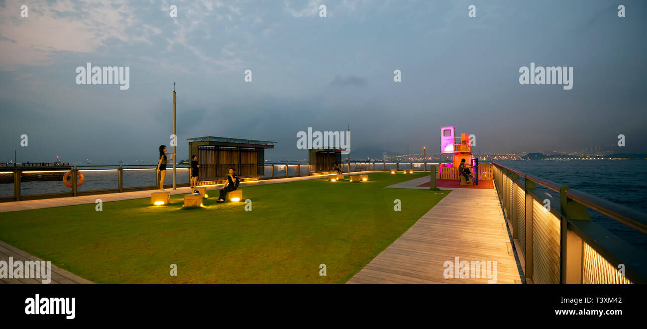 The newly opened Western district harbourfront promenade, which used to