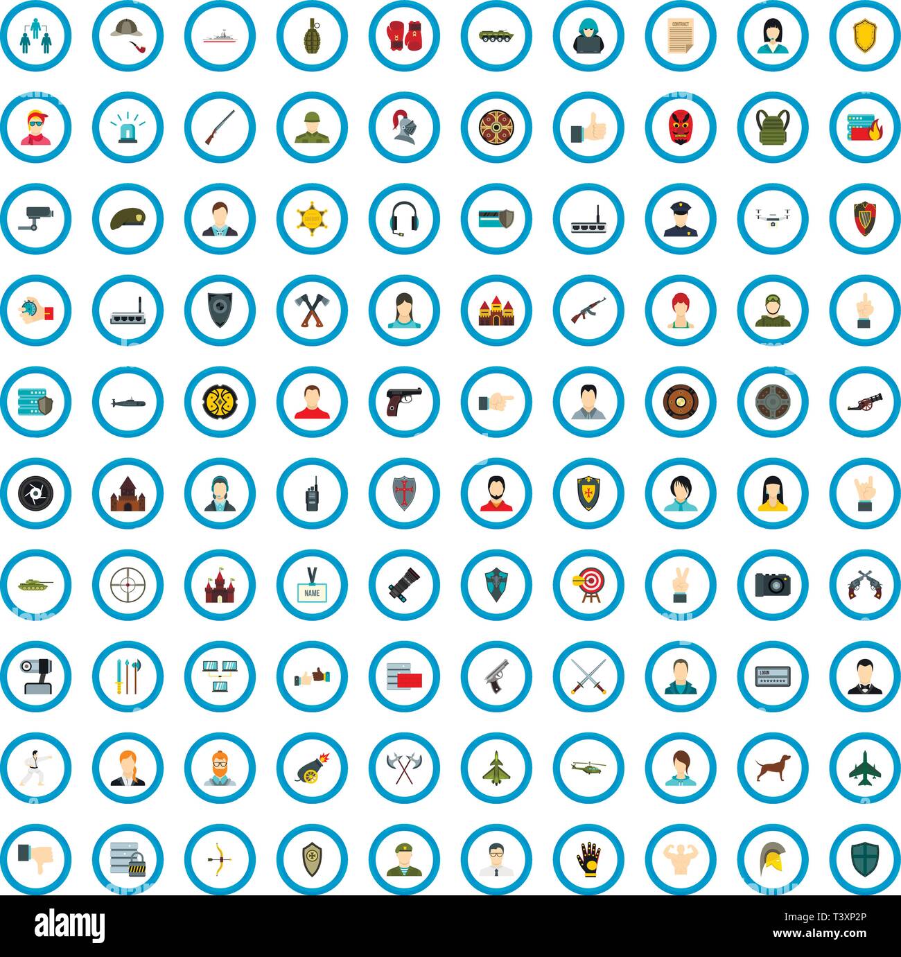 100 security center icons set, flat style Stock Vector Image & Art - Alamy